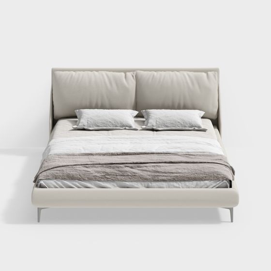 Elegant Minimalist Bed 3D model