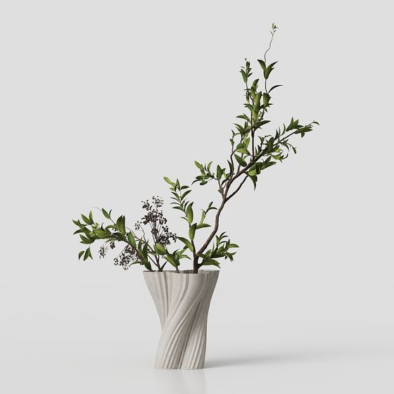 Nature's Melody Vase 3D model for Creative Spaces