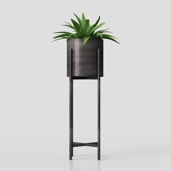 Urban Oasis Plant Stand 3D model for Modern Spaces