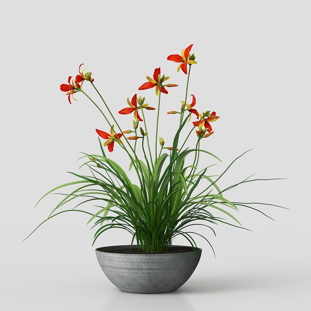 Vibrant Flower Pot 3D model