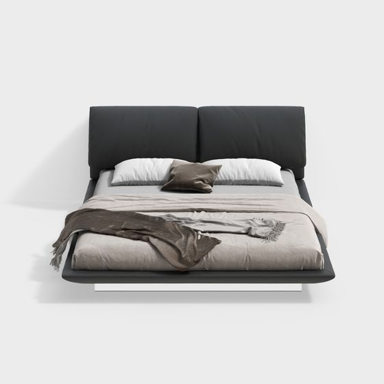 Elegant Minimalist Bed 3D model