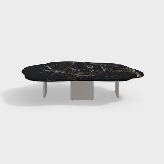 Streamlined Marble Coffee Table 3D model