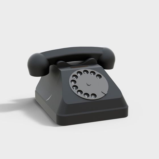 Classic Rotary Telephone 3D Model for Modern Applications