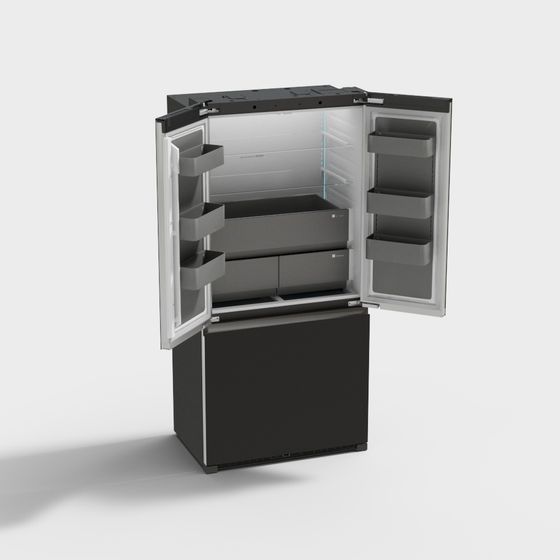Stylish Smart Refrigerator 3D model for Modern Kitchens