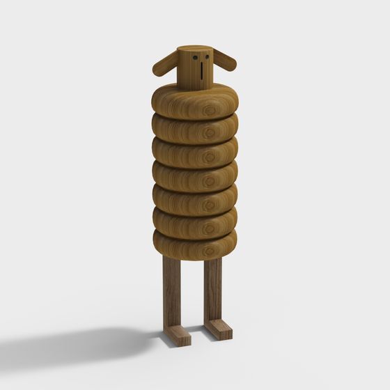 Spiral Wooden Sheep 3D Model