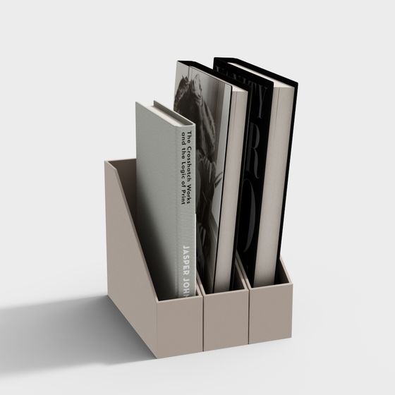 Elegant Low-Poly Bookshelf 3D model