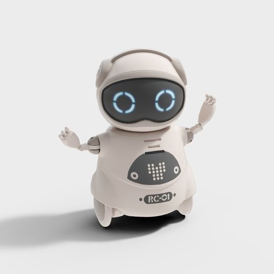 Adorable Low-Poly Robot RC-01 3D model