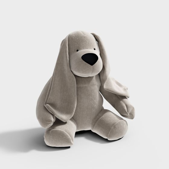 Adorable Plush Dog 3D Model