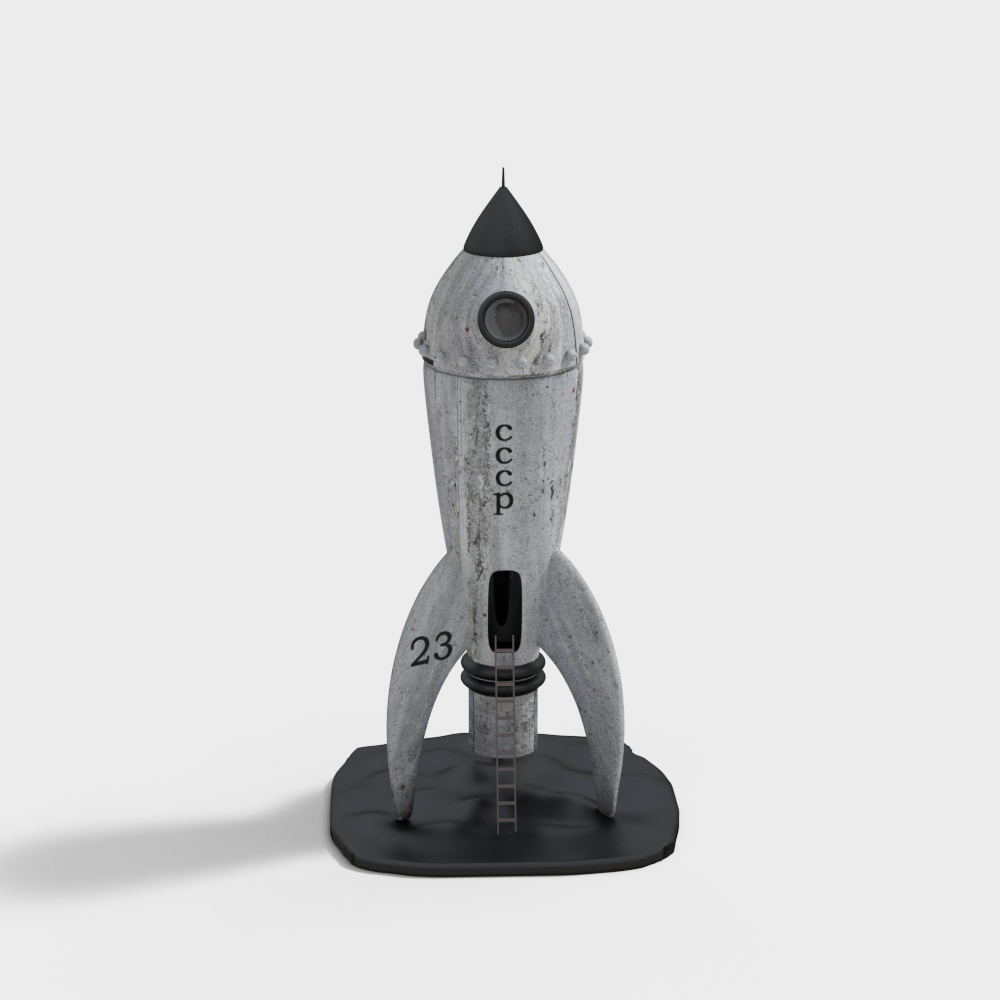 Retro Rocket 3D model Inspired by Soviet Spacecraft
