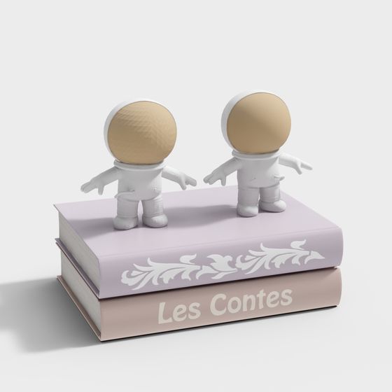 Charming Space Book Child 3D model for Creative Projects