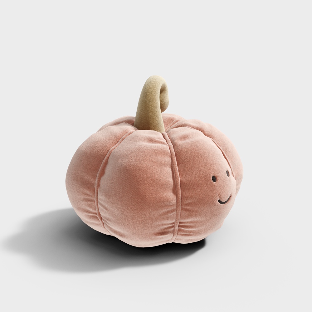 Cozy Pumpkin 3D Model – Blush Pink Low-Poly