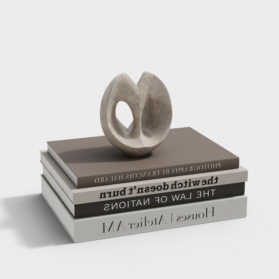 Gray Books 3D Model