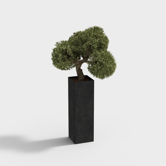 Vibrant Low-Poly Olive Tree 3D Model