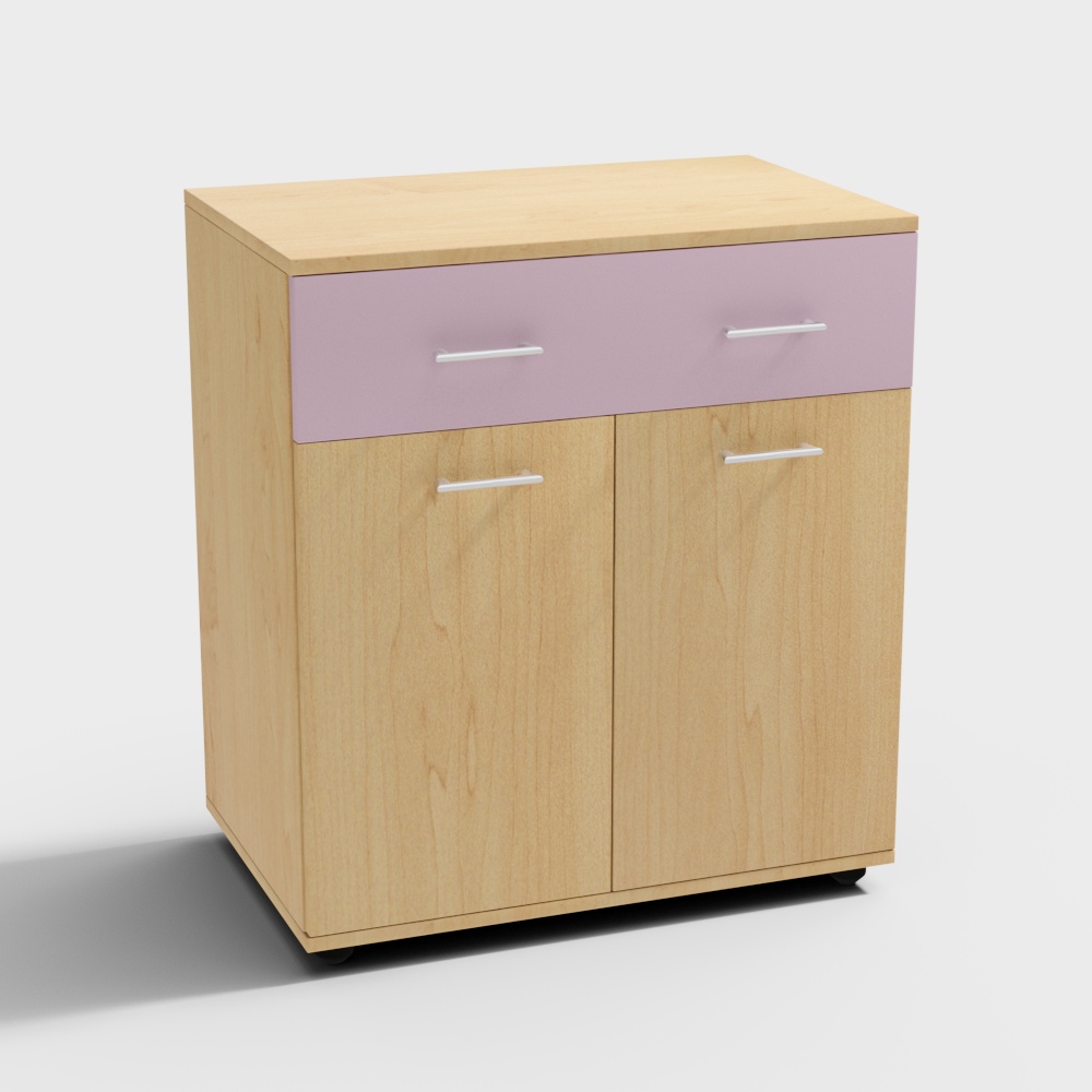 Small wooden filing cabinet pink