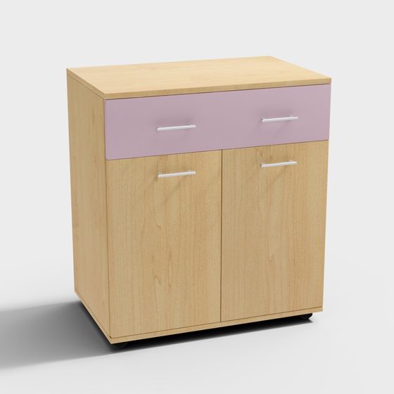 Modern Low-Poly Storage Cabinet 3D Model