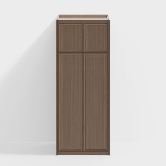 Custom Brown Wardrobes 3D Model for Stylish Interiors