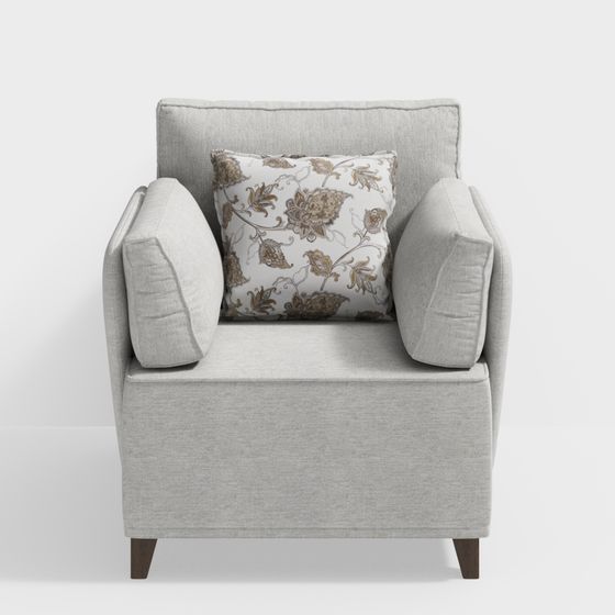 Elegant Low-Poly Sofa Chair 3D Model