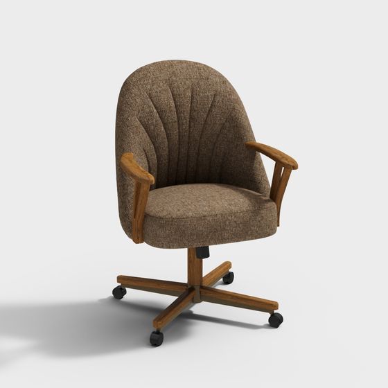 Vintage Office Chair 3D model with Unique Charm