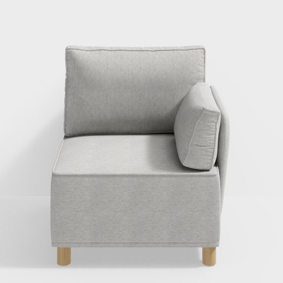 Nordic Single Sofa Chair 3D model