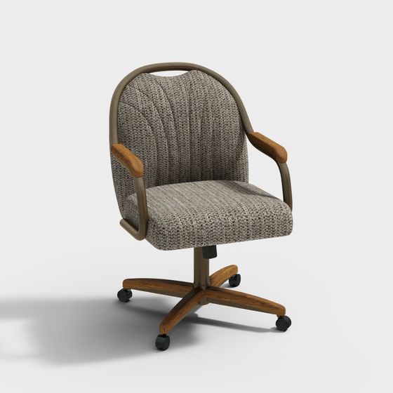 Vintage Office Chair 3D model with Unique Charm