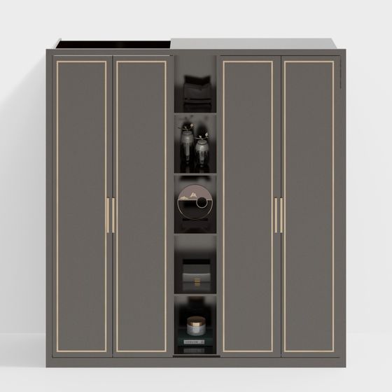 Elegant Low-Poly Cabinet 3D Model Design
