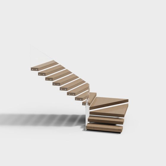 Stylish Low-Poly Spiral Staircase 3D model