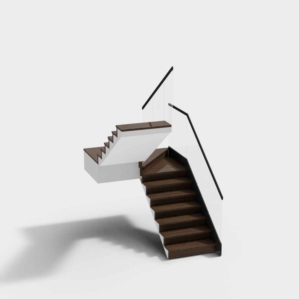 Minimalist Low-Poly Staircase 3D model