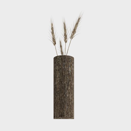 Natural Wooden Vase 3D model