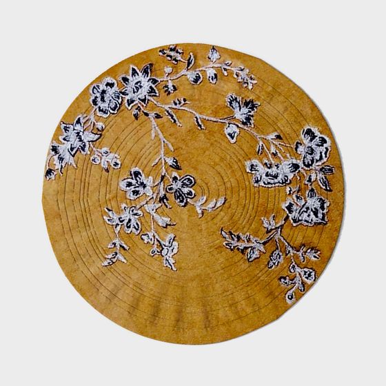 Wood Grain Floral Disc 3D model for Creative Projects
