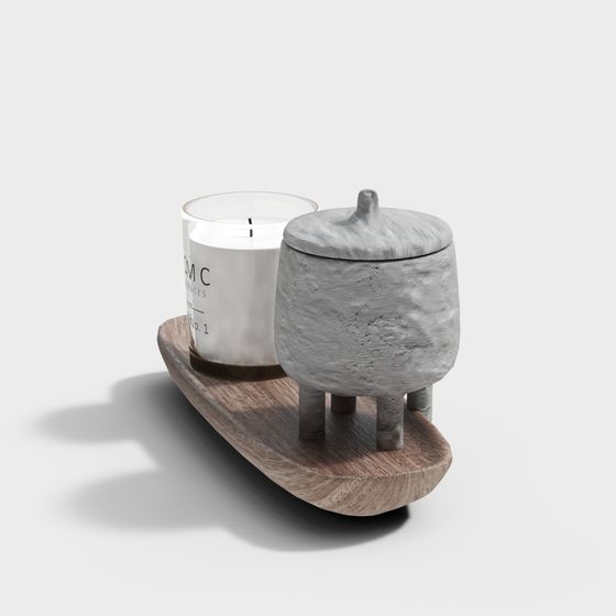 Concrete Candle Holder Set 3D model