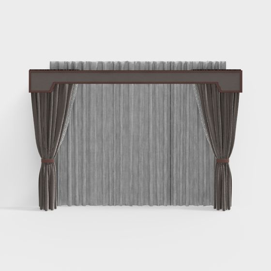 Elegant Low-Poly Curtain 3D Model