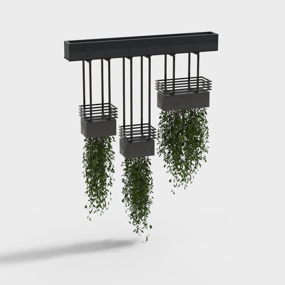 indoor hanging plants in metal box set 682