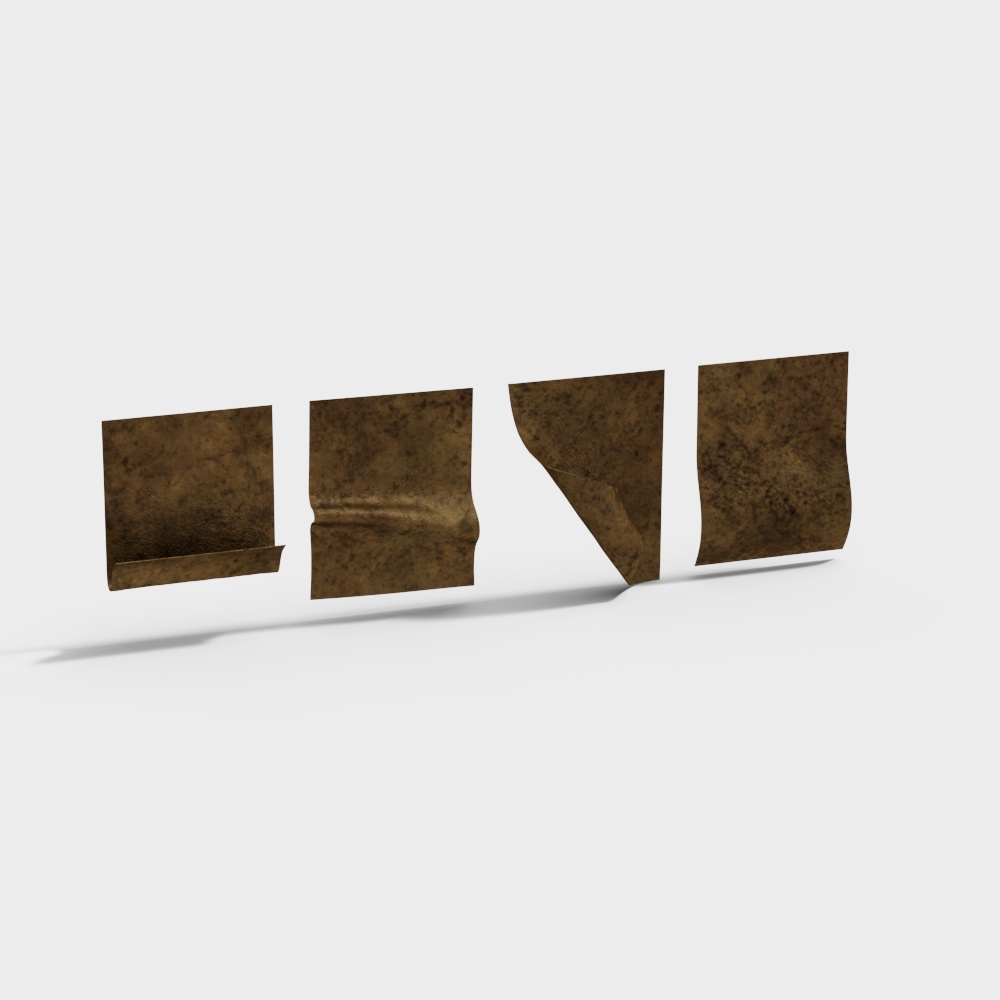 Bronze Textured Metal Plate 3D model