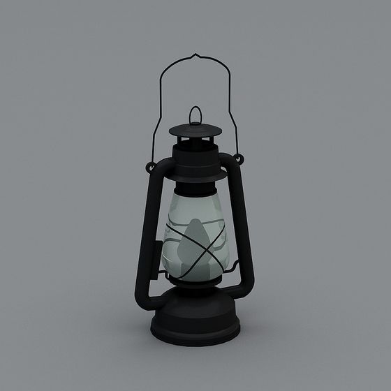 Classic Vintage Oil Lamp 3D model for Design Projects