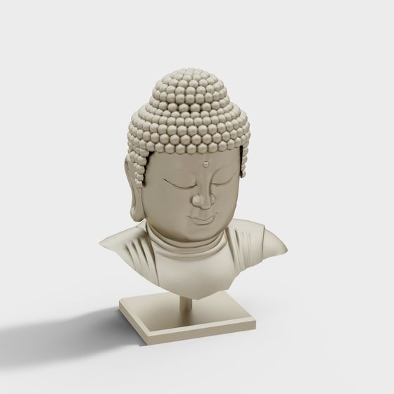 Zen Buddha 3D model with Low Poly Design