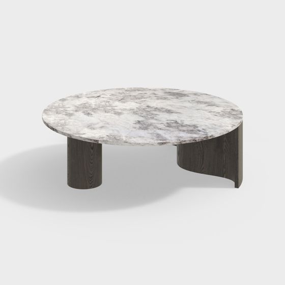 Elegant Low-Poly Marble Round Table 3D model
