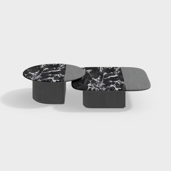 Elegant Double-Layer Coffee Table 3D model