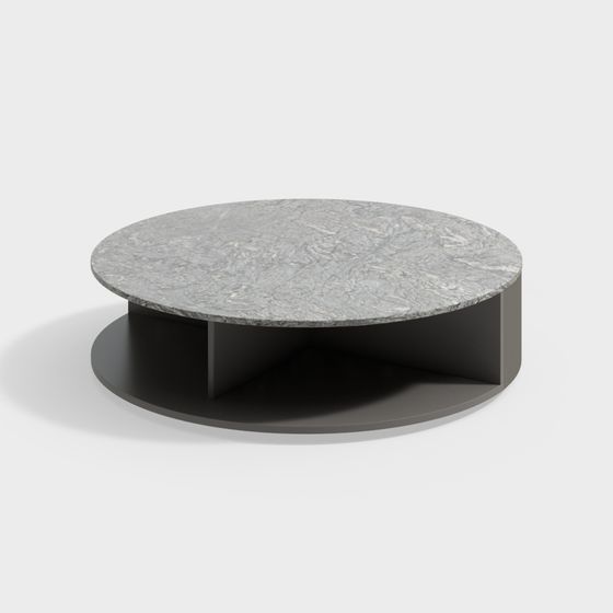 Elegant Low-Poly Round Table 3D model