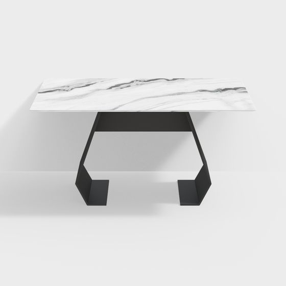 Elegant Marble Dining Table 3D model