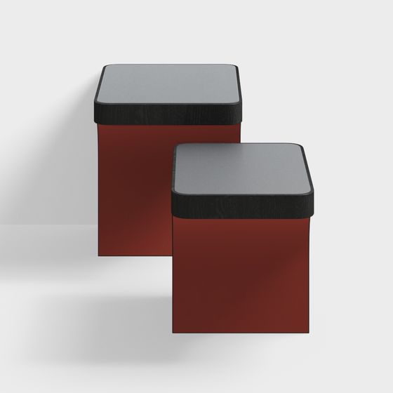 Minimalist Cube Stool 3D model