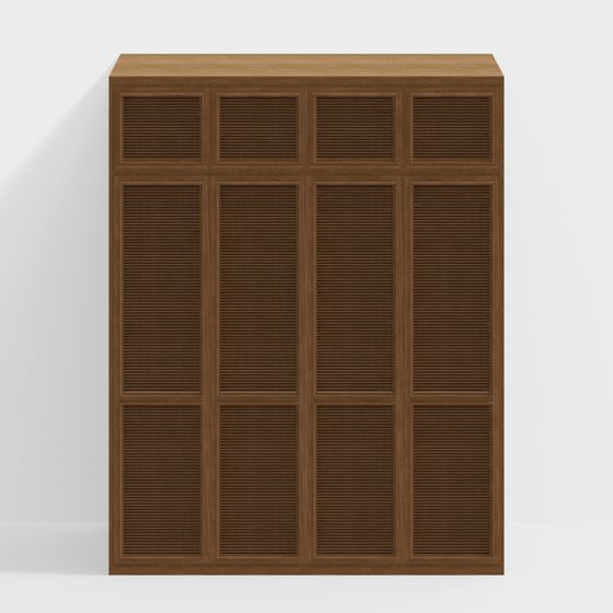 Stylish Vintage Shutter Cabinet 3D model