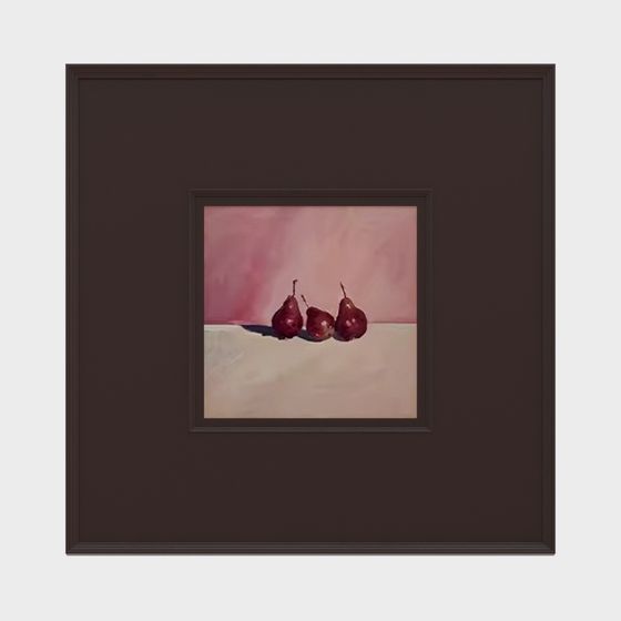 Elegant Still Life of Three Red Pears 3D model