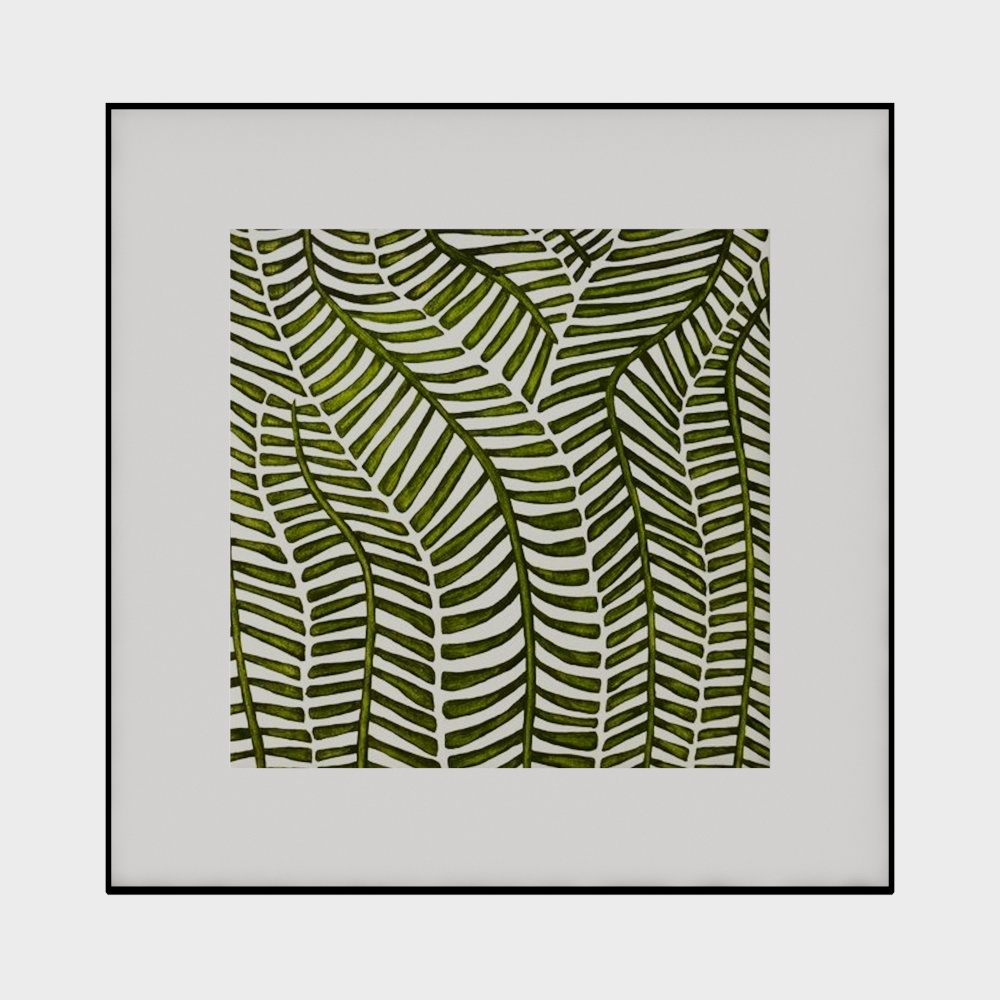 Vibrant Low-Polygon Palm Leaf 3D Model – Textured Green Leaves