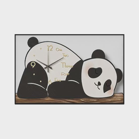 Cute Panda Clock 3D model