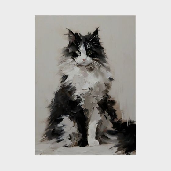 Stylish Snowy Cat 3D model for Creative Uses