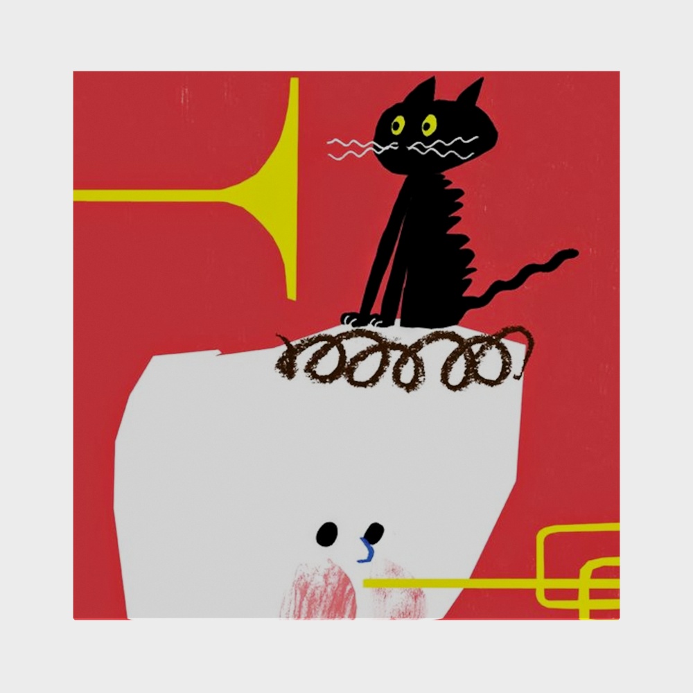 Charming Black Cat on Cake 3D model