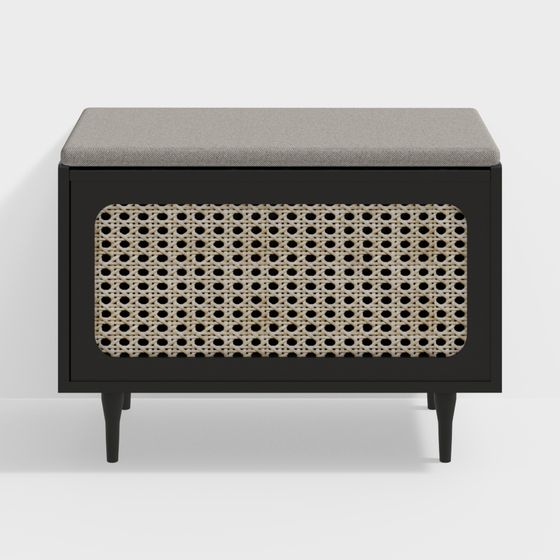 Sleek Mid-Century Ottoman 3D model