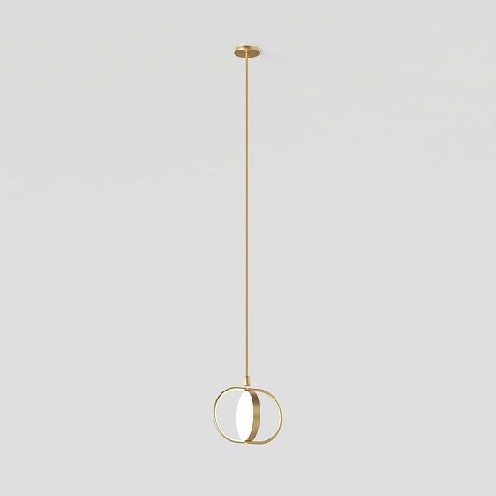 Modern Minimalist Golden Pendant Light 3D model
