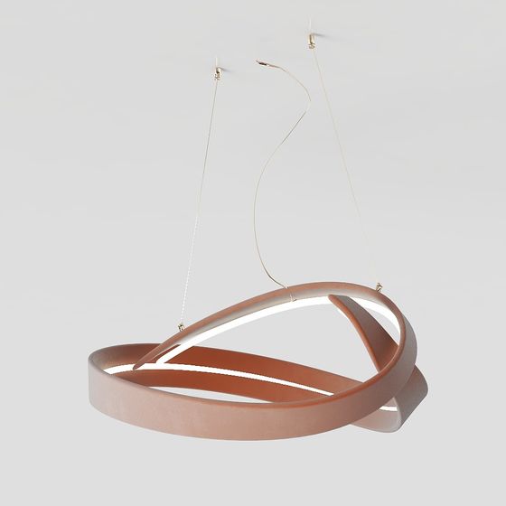 Sleek Low-Poly Pendant Lamp 3D model