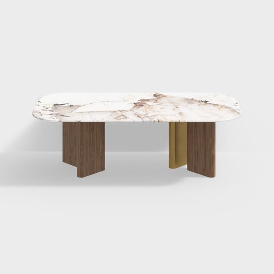 Elegant Marble Dining Table 3D model